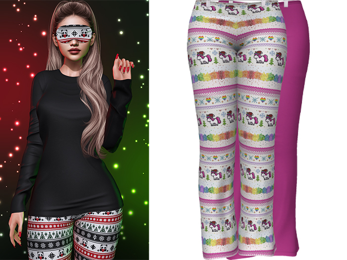 Joy Pajama Pants [Christmas Santacorn] - Maitreya LaraX • PetiteX • eBody Reborn