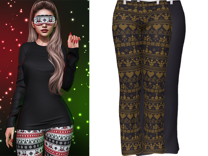 Joy Pajama Pants [Christmas Royal] - Maitreya LaraX • PetiteX • eBody Reborn