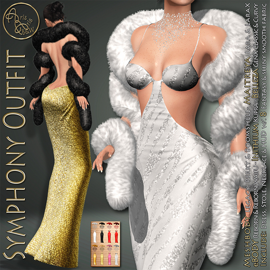 70%OFF PROMO***ArisArisB&W~ArAy43~Symphony Gown Outfit-HUD(ADD)