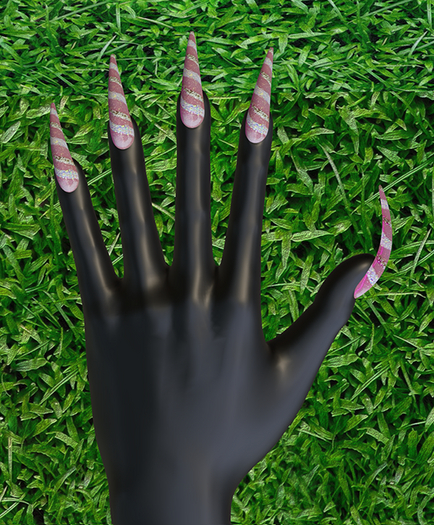 Hollyhood Stiletto Curved Mani - Stripes