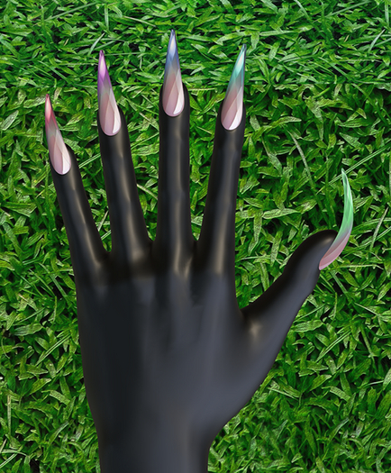 Hollyhood Stiletto Curved  Mani - Rainbow