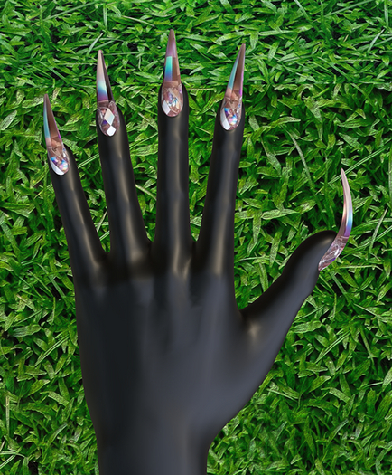 Hollyhood Stiletto Curved  Mani - Glitter