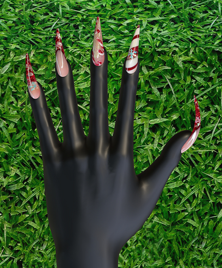 Hollyhood Stiletto Curved Mani - Christmas