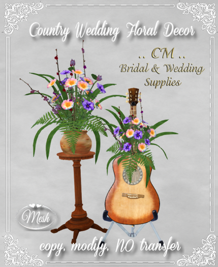 CM..Country Wedding Floral Decor Set Purple