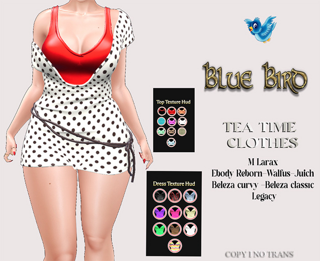 BLUE BIRD TEA TIME CLOTHES