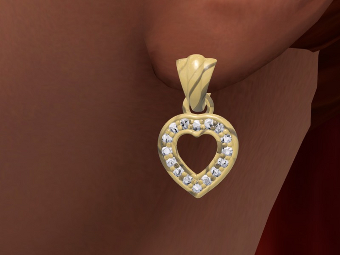 TM Open Heart with Gems Earrings