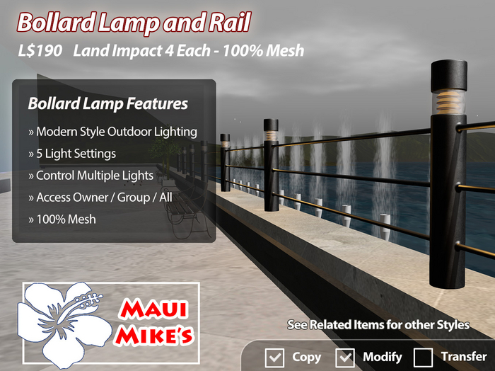 Bollard Lamp and Rail
