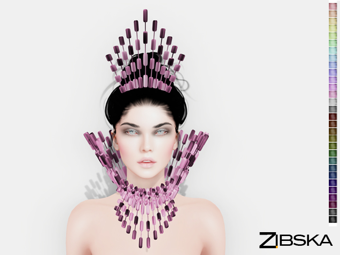 Zibska ~ Wasylyna color change headpiece, collar upper in 2 versions, and collar lower