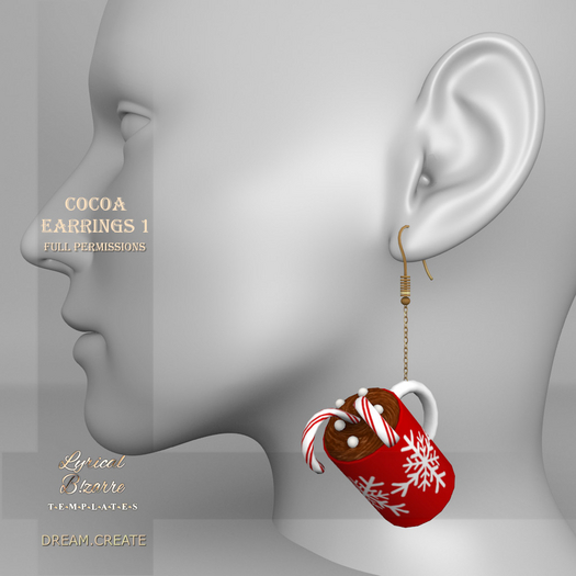 !Lyrical B!zarre Templates! - Cocoa Earrings 1 MESH FP