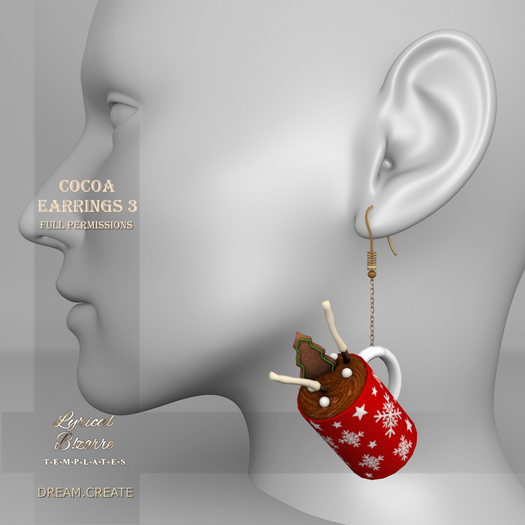 !Lyrical B!zarre Templates! - Cocoa Earrings 3 MESH FP