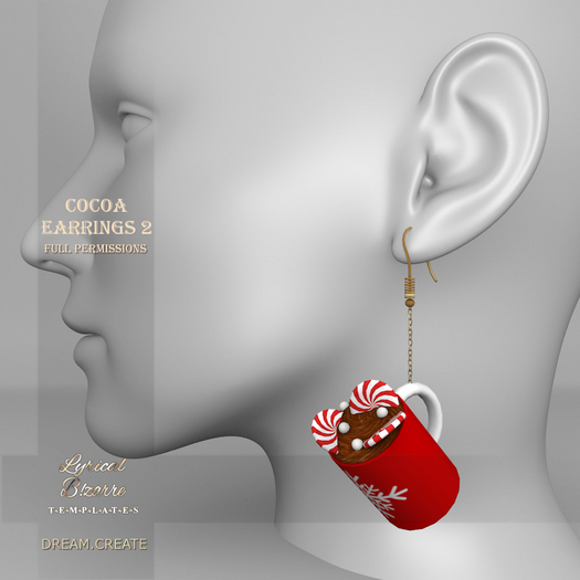 !Lyrical B!zarre Templates! - Cocoa Earrings 2 MESH FP