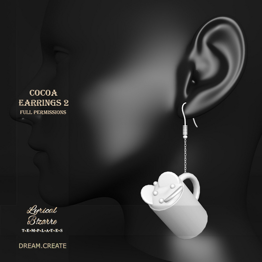 !Lyrical B!zarre Templates! - Cocoa Earrings 2 MESH DAE Version