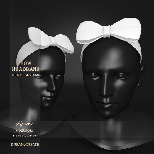 !Lyrical B!zarre Templates! - Bow Headband MESH DAE Version