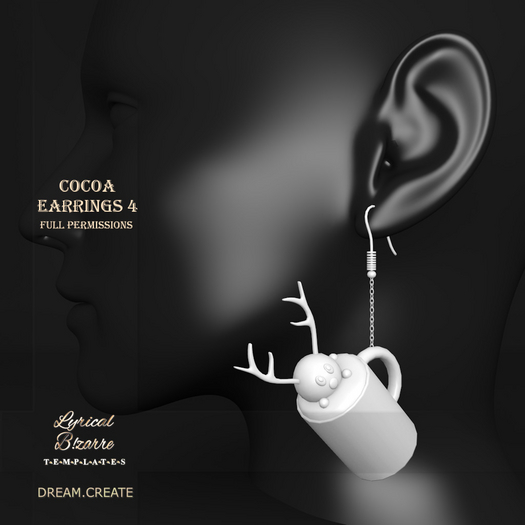 !Lyrical B!zarre Templates! - Cocoa Earrings 4 MESH DAE Version