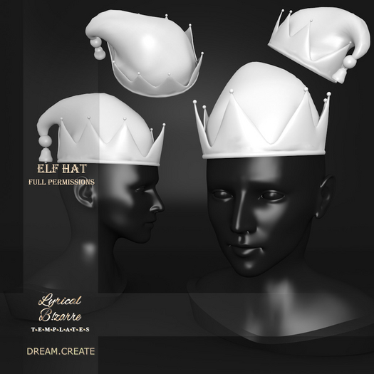!Lyrical B!zarre Templates! - Elf Hat MESH DAE Version