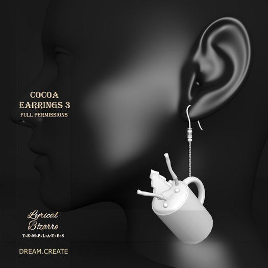 !Lyrical B!zarre Templates! - Cocoa Earrings 3 MESH DAE Version
