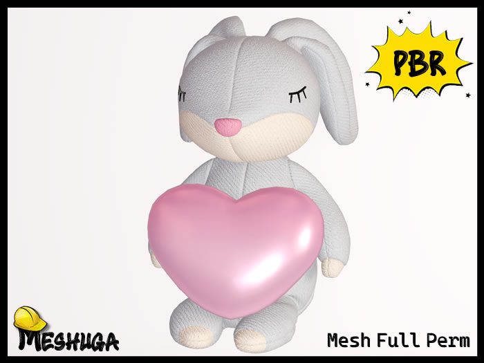 Meshuga PBR Valentines Bunny Plush Toy FULL PERM MESH