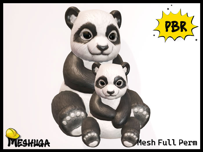 Meshuga PBR Valentines Panda Bear FULL PERM MESH