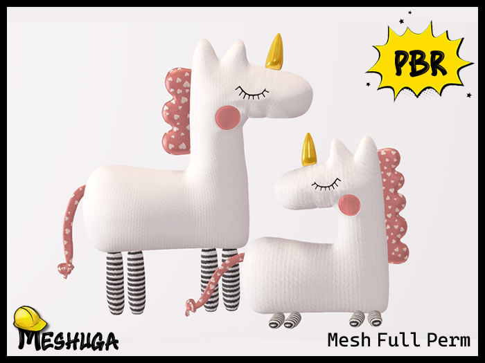 Meshuga PBR Valentines Pegasus & Pearl Plush Toys FULL PERM MESH