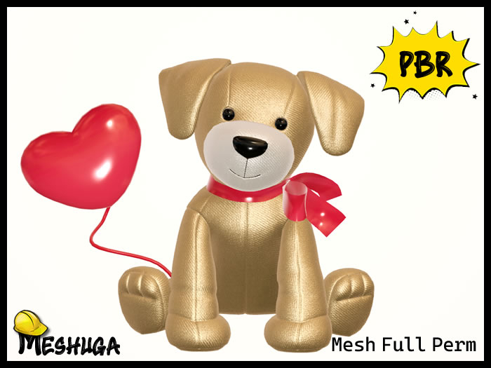 Meshuga PBR Valentines Puppy Plush Toy FULL PERM MESH