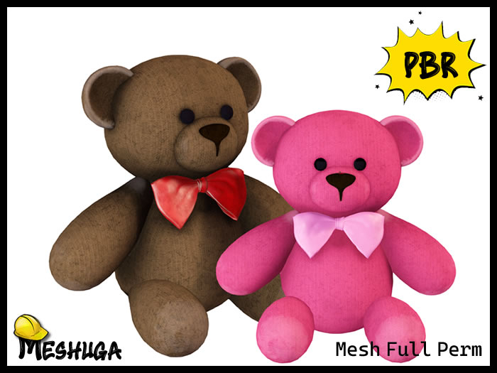 Meshuga PBR Valentines Valentino Teddy Bear FULL PERM MESH