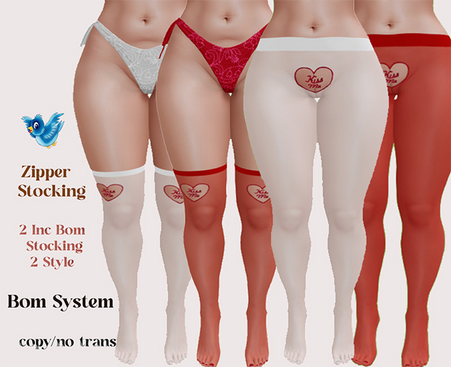 BLUE BIRD KISS  ME  STOCKING