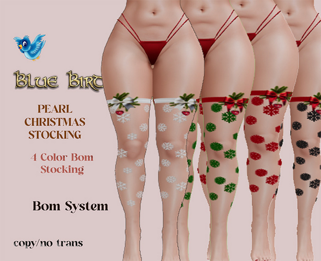 BLUE BIRD PEARL   CHRISTMAS STOCKING