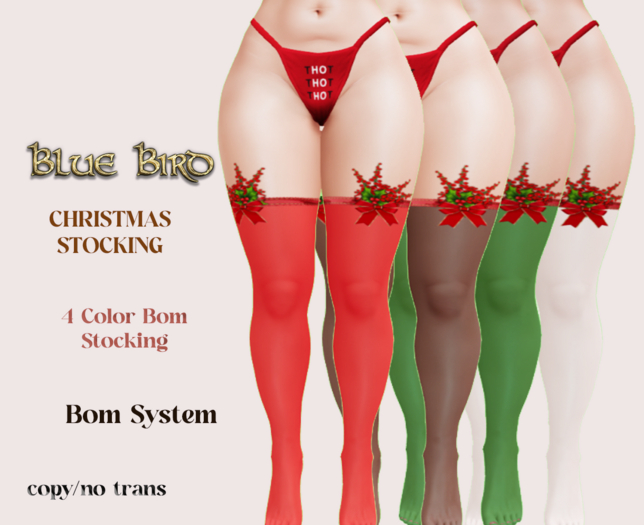 BLUE BIRD CHRISTMAS STOCKING