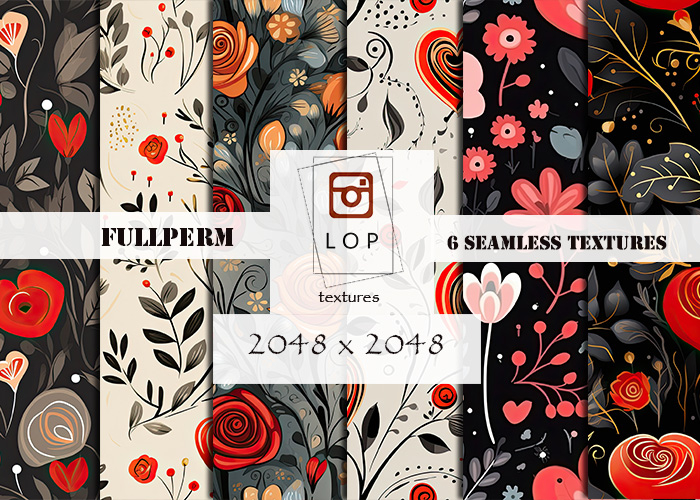 LOP FLORAL VALENTINES TEXTURE PACK 2 