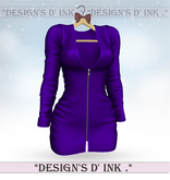 Ariel Dress Royal Purple & White