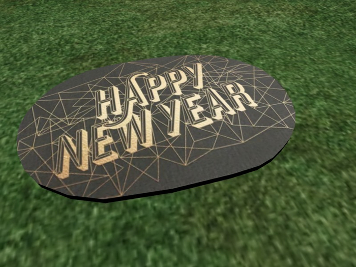 TM Oval Happy New Year Rug