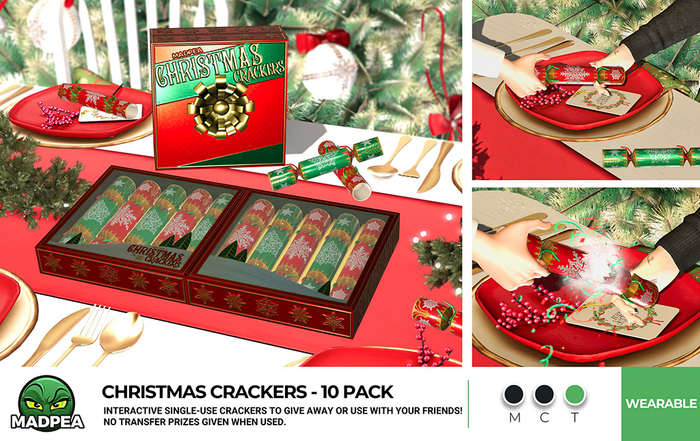 MadPea Christmas Crackers - 10 Pack