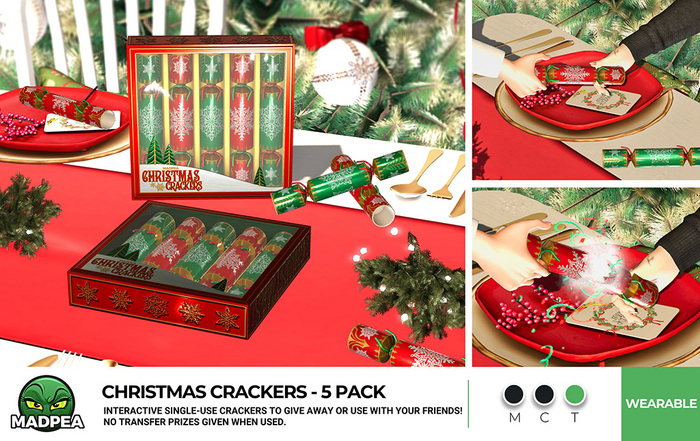 MadPea Christmas Crackers - 5 Pack