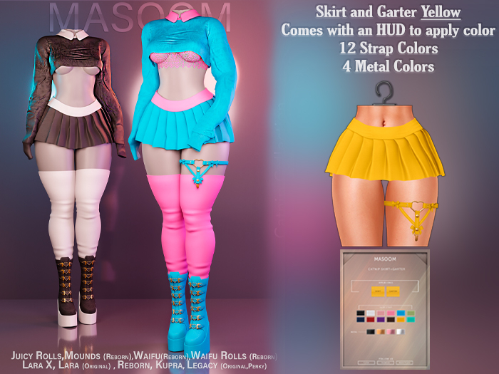[[ Masoom ]] Catnip Skirt and Garter - Yellow