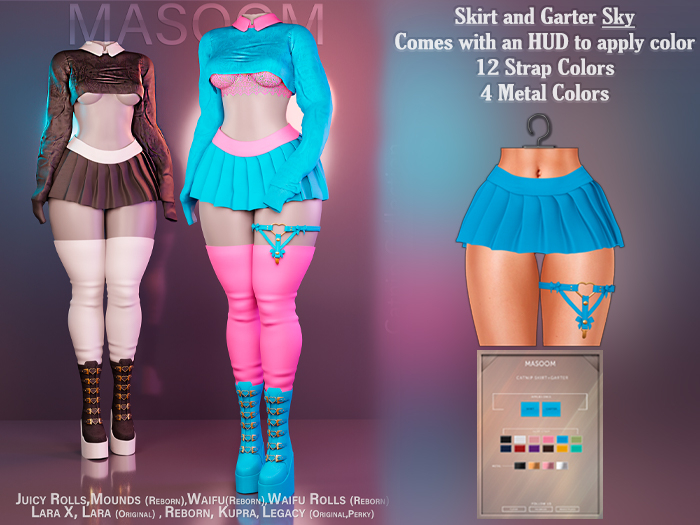 [[ Masoom ]] Catnip Falda y Garter - Sky