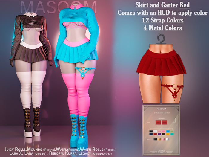 [[ Masoom ]] Catnip Skirt and Garter - Red