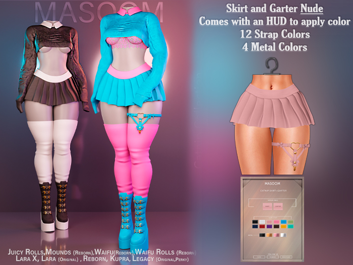 [[ Masoom ]] Catnip Skirt and Garter - Nude