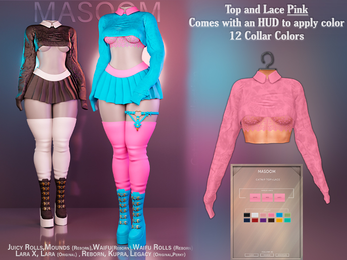 [[ Masoom ]] Catnip Top and Lace - Pink