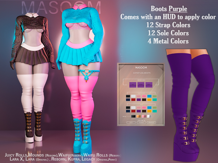 [[ Masoom ]] Catnip Boots - Purple