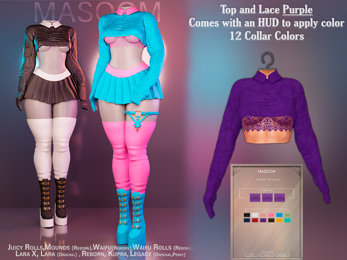 [[ Masoom ]] Catnip Top and Lace - Purple