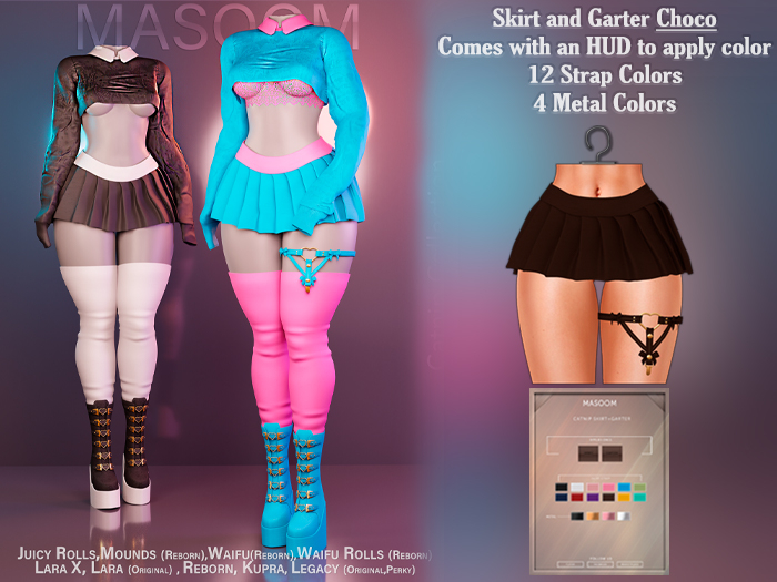 [[ Masoom ]] Catnip Skirt and Garter - Choco