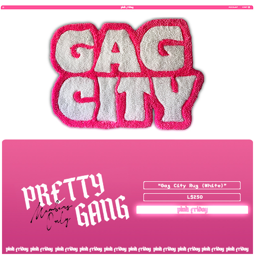 PINK FRIDAY. - Gag City Rug (White) 
