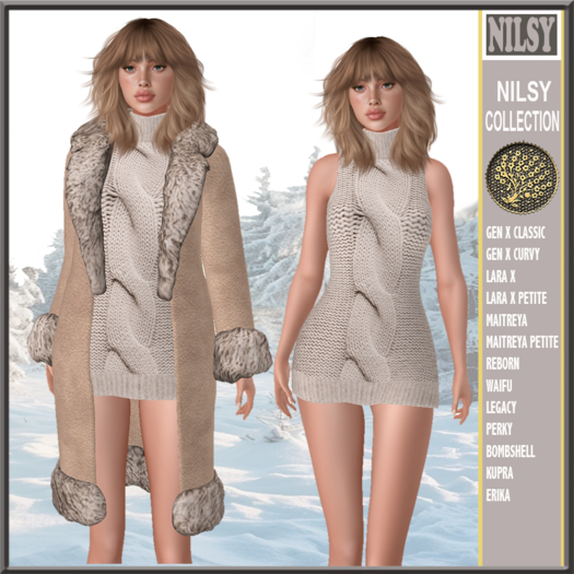 SUEDE COAT&SWEATER DRESS