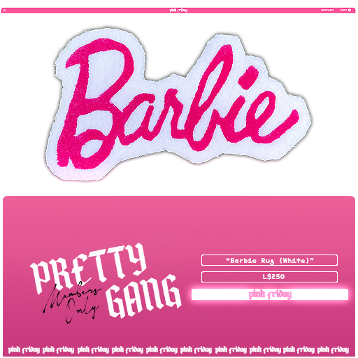 PINK FRIDAY. -Barbie Rug (White)