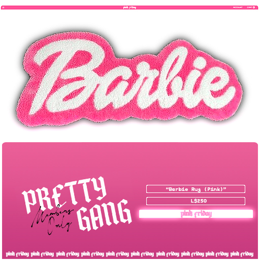 PINK FRIDAY. -Barbie Rug (Pink) 