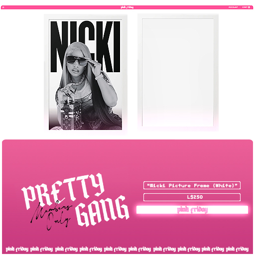 PINK FRIDAY. - Nicki Picture Frame (White Frame)