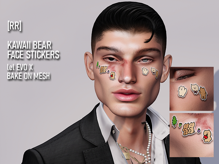 [RR] Kawaii Bear Face Stickers - 1 