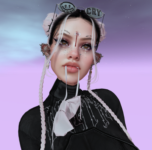 . offbeat . Mouth ribbon  white