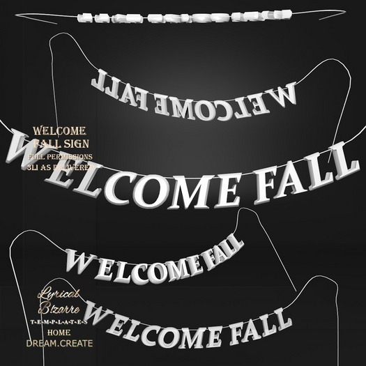 !Lyrical B!zarre Templates! - Welcome Fall Sign MESH DAE Vers