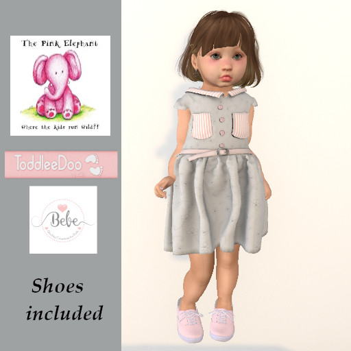 TD/BB Pink and White Buttons Dress (fitted)